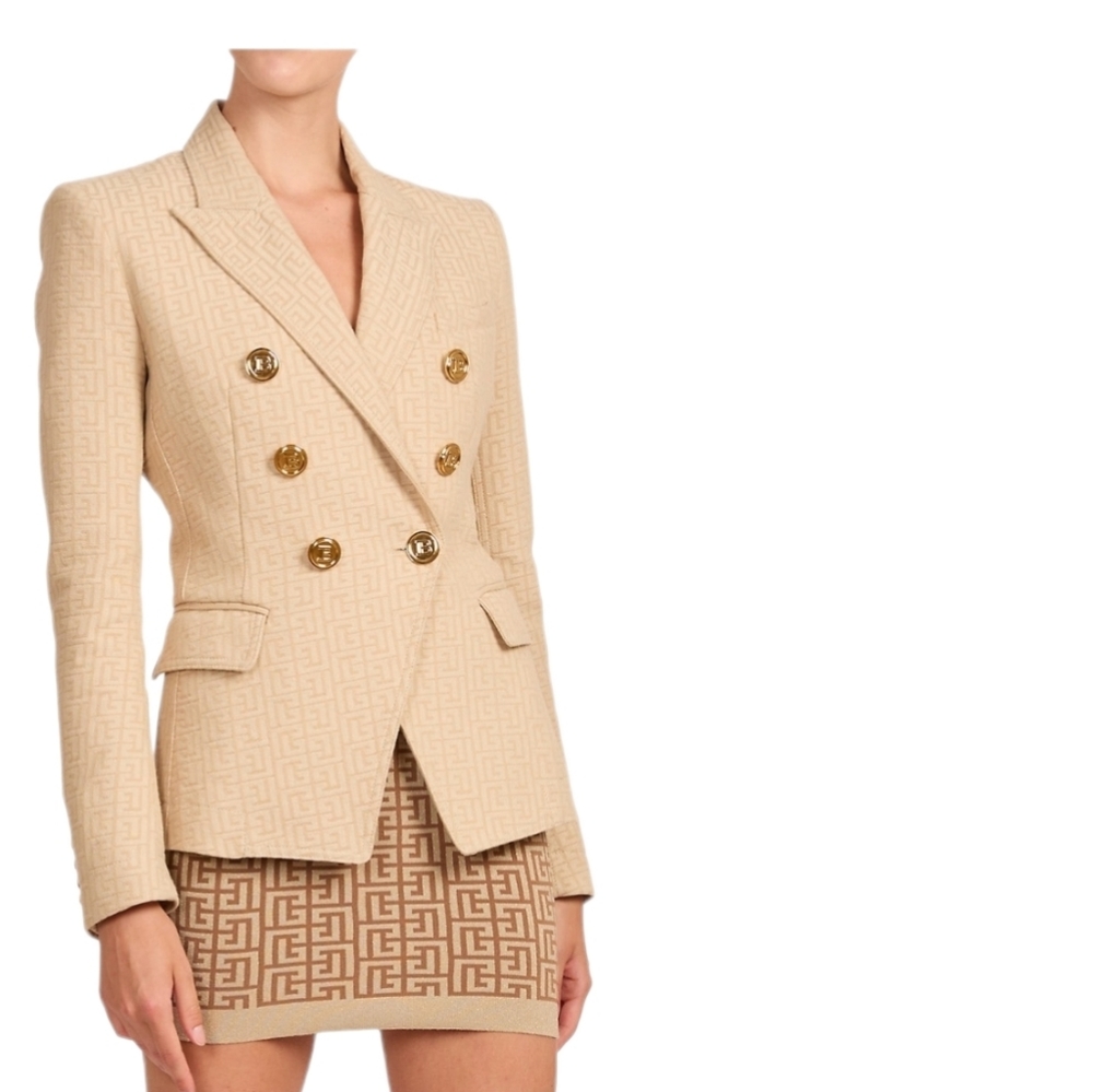Balmain Jacquard Monogram Blazer